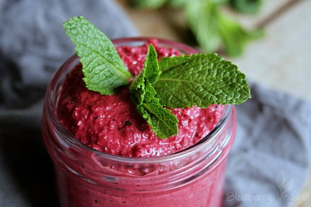 Beetroot Pesto With Mint Blueberry Vegan