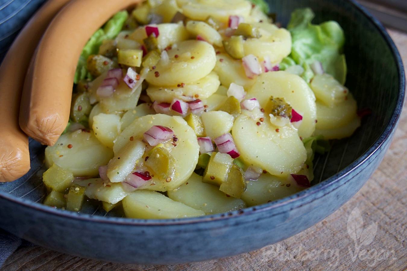 Einfacher Kartoffelsalat mit Brühe | Blueberry Vegan