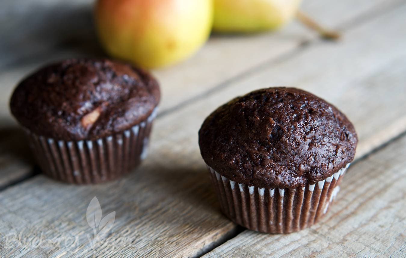 Saftige Schoko-Birnen-Muffins - Blueberry Vegan