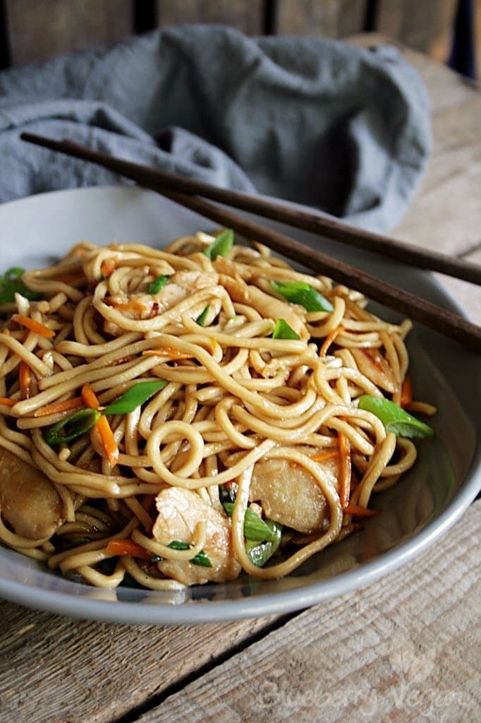 Chinese Fried Noodles As From Your Favorite Take Out Blueberry Vegan