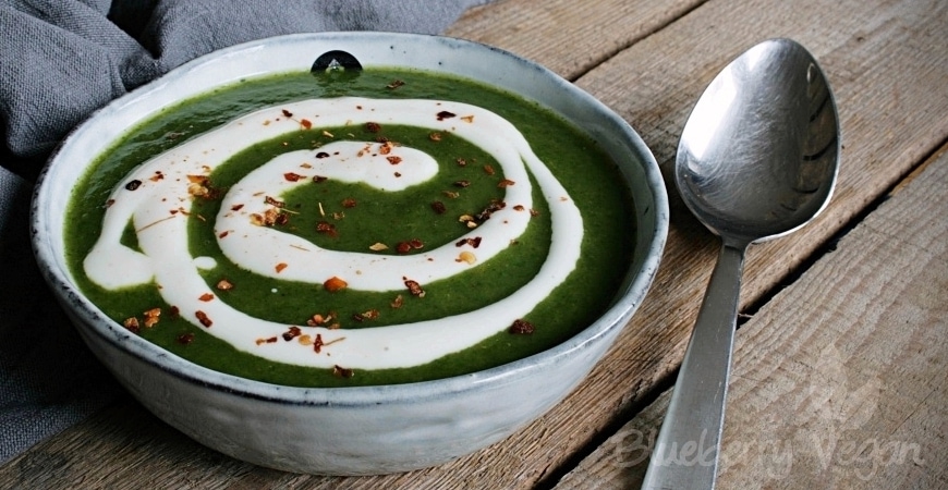 Delicious Potato Spinach Soup | Blueberry Vegan