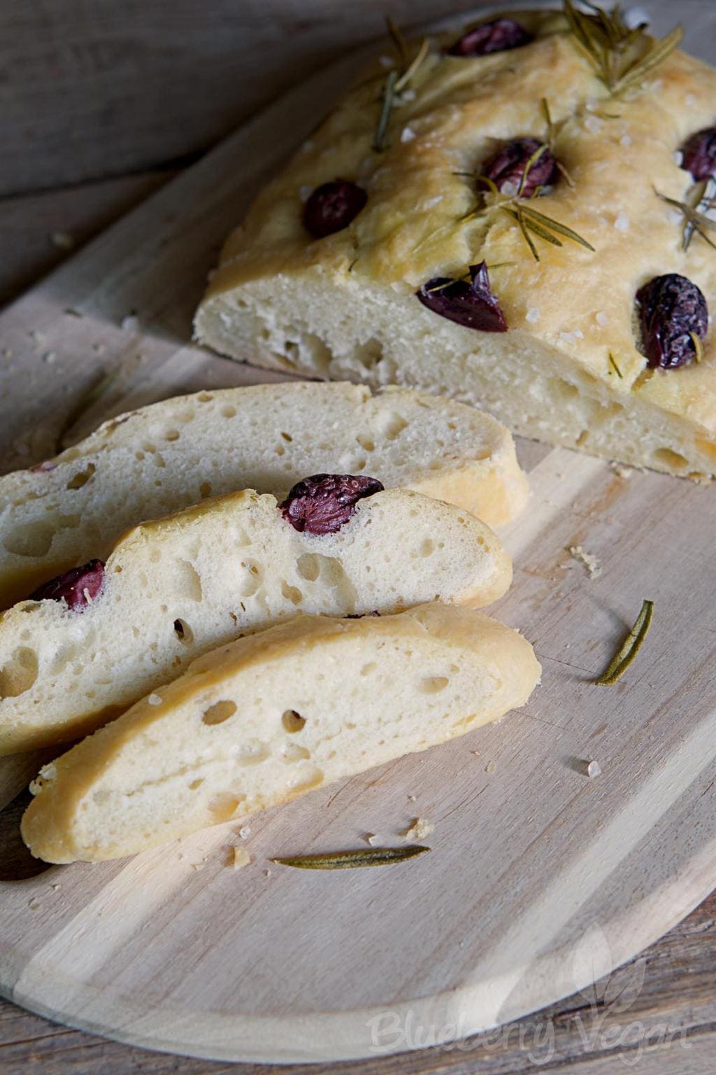 Fluffy Focaccia with Olives, Rosemary and Salt