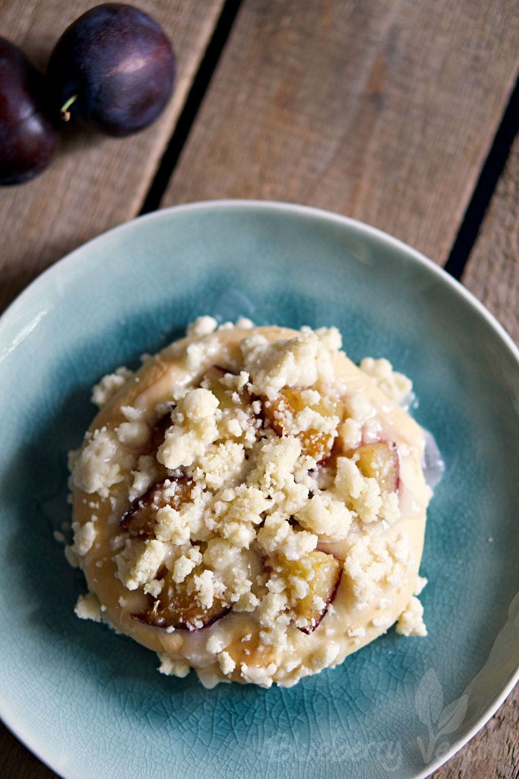 Fluffige Pflaumen-Streusel-Taler - Blueberry Vegan