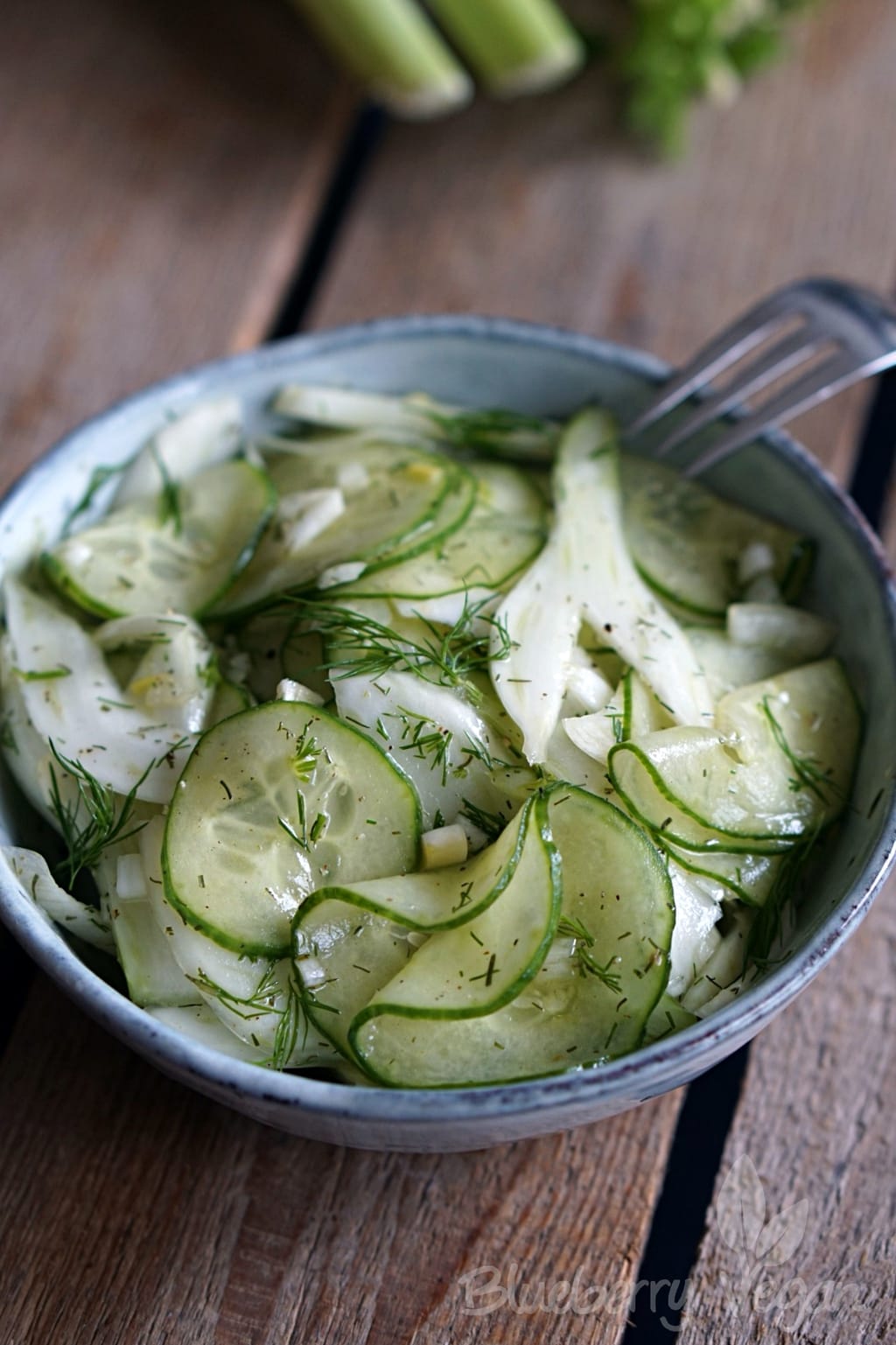 Schneller Gurken-Fenchel-Salat mit Dill