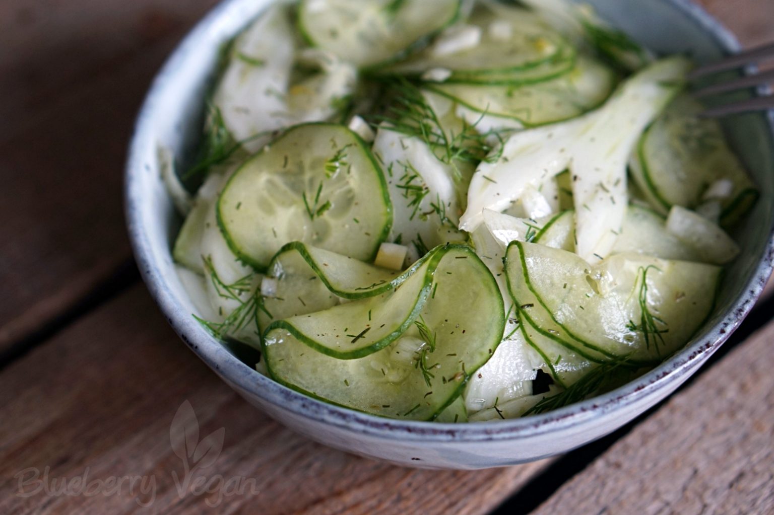 Schneller Gurken-Fenchel-Salat mit Dill | Blueberry Vegan