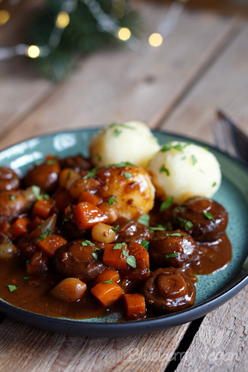 Deftiges Malzbier-Pilzragout