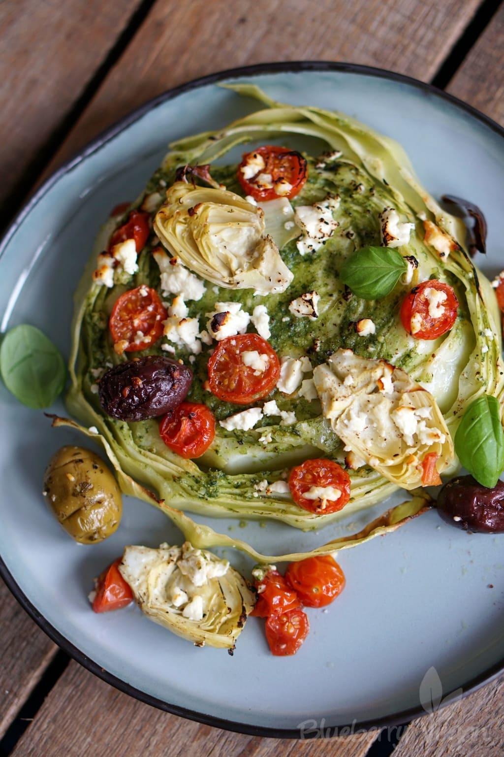 Mediterraner gebackener Weißkohl